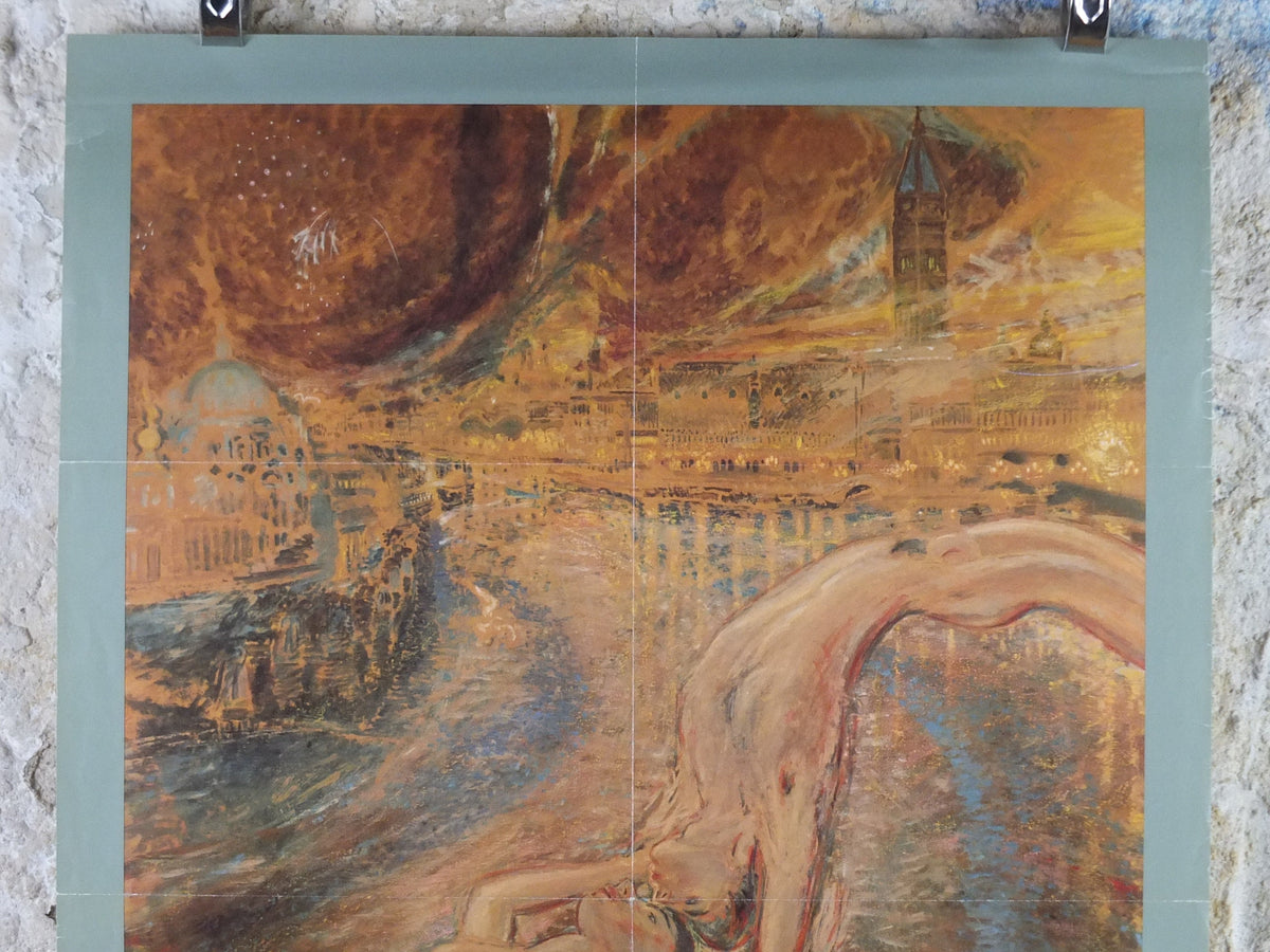 1988 Royal Academy of Arts Poster, Jeffery Camp, "Rocket over Venice" 1986 Impressionist artist gallery exhibition, wall art decor