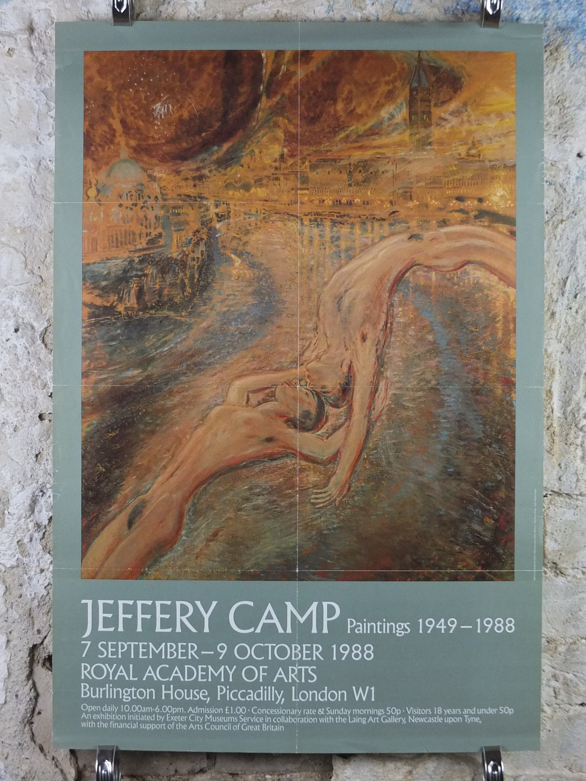 1988 Royal Academy of Arts Poster, Jeffery Camp, "Rocket over Venice" 1986 Impressionist artist gallery exhibition, wall art decor