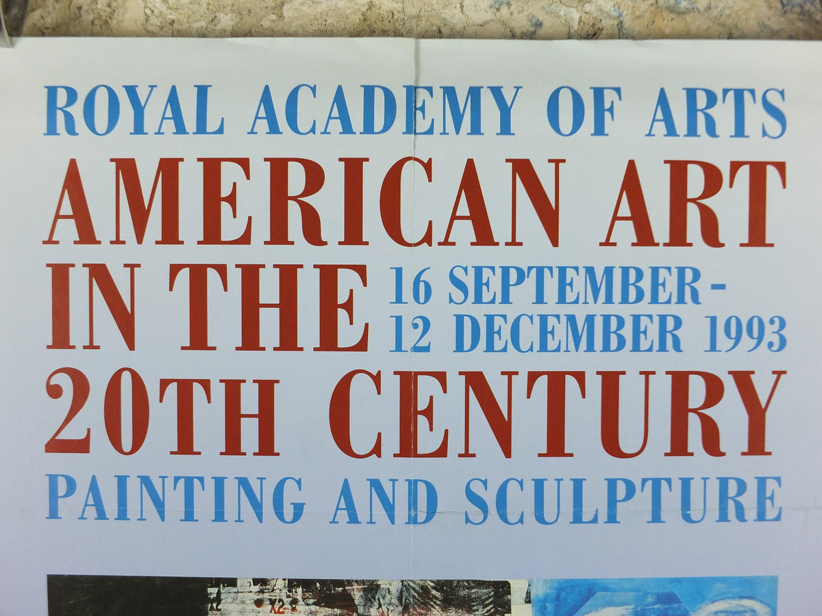 1993 Royal Academy of Arts Poster, American Art in the 20th Century, Kennedy, JFK, artists gallery exhibition, wall art decor