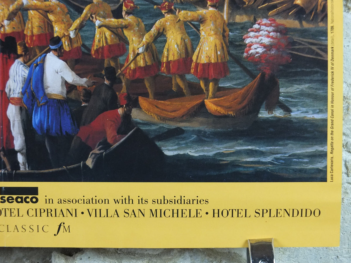 1994 Royal Academy of Arts Poster, The Glory of Venice, Luca Carlevaris "Regatta on the Grand Canal" 1709 gallery exhibition, wall art decor