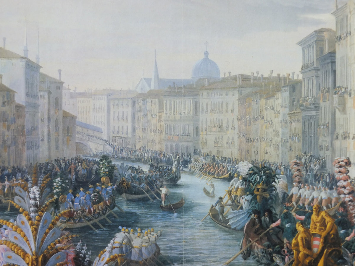 1994 Royal Academy of Arts Poster, The Glory of Venice, Luca Carlevaris "Regatta on the Grand Canal" 1709 gallery exhibition, wall art decor