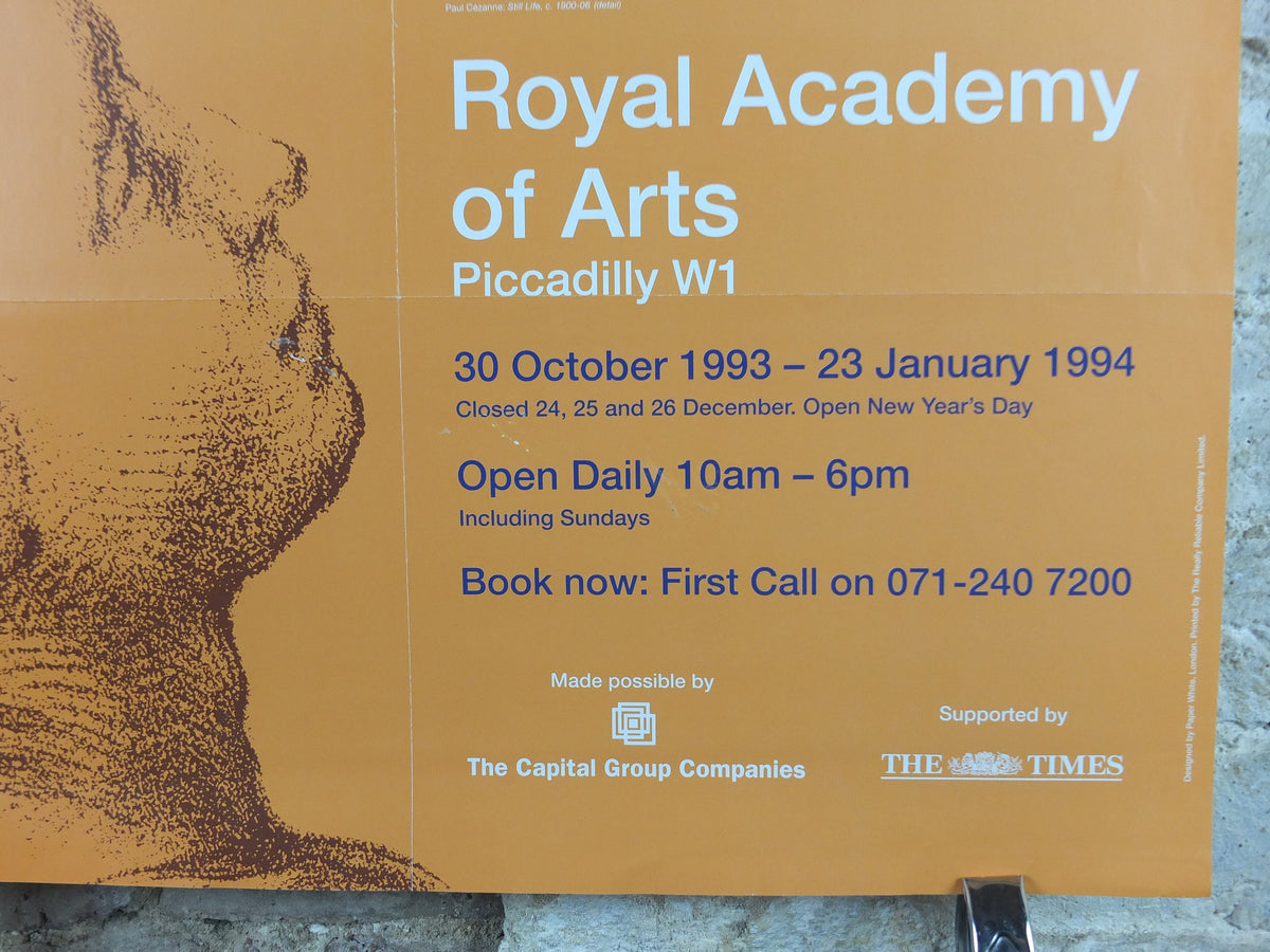 1993 Royal Academy of Arts Poster, The J. Paul Getty Museum, From Leonardo to Van Gogh, Drawings artist gallery exhibition, wall art decor