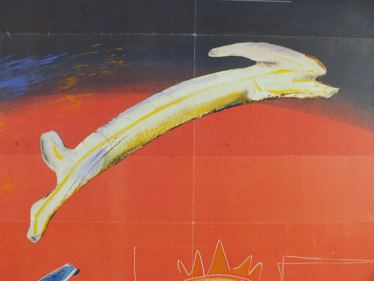1993 Royal Academy of Arts Poster, Sonia Lawson, "Nice people and leaping Hare" 1993 abstract artist gallery exhibition, wall art decor