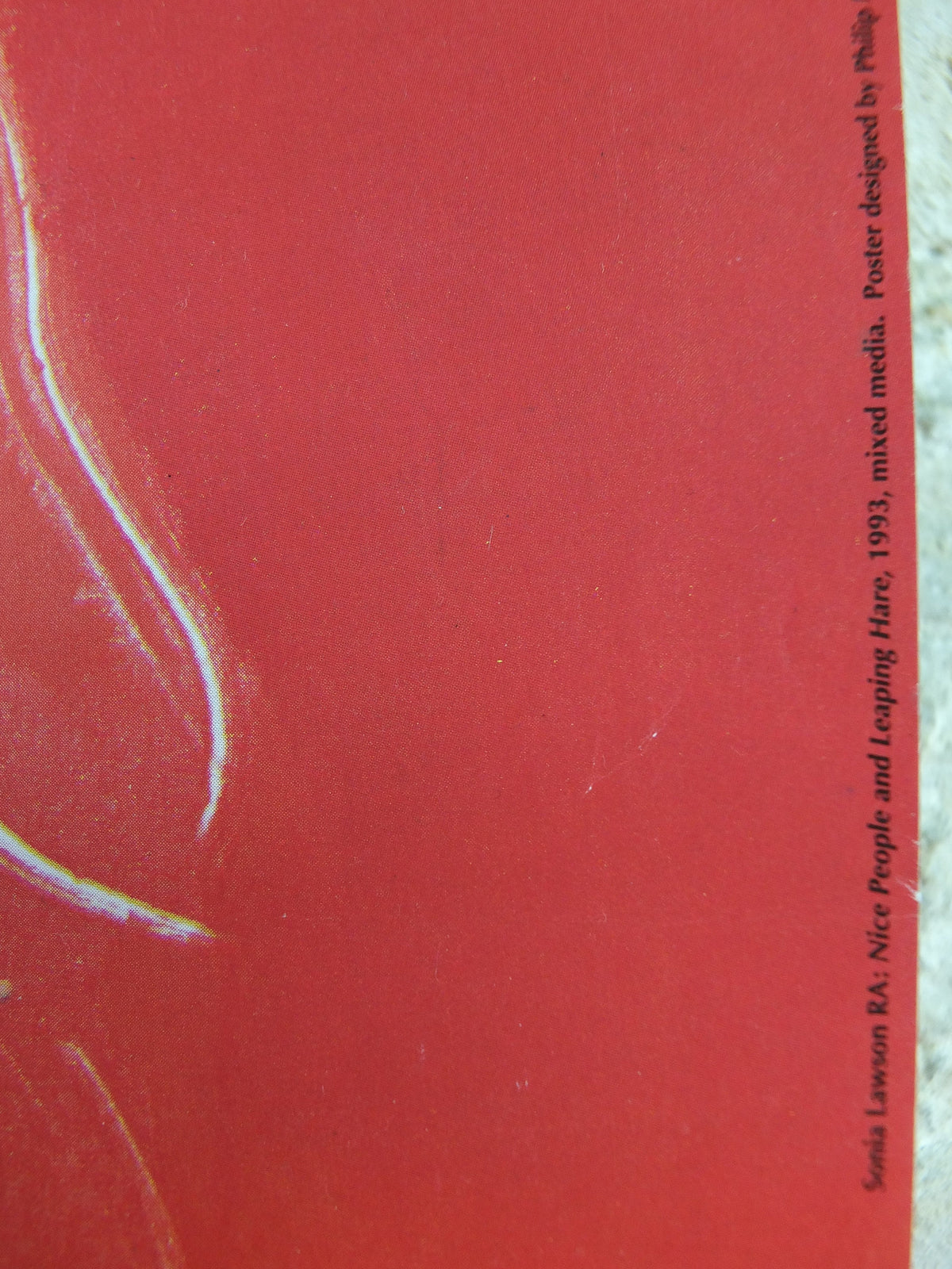 1993 Royal Academy of Arts Poster, Sonia Lawson, "Nice people and leaping Hare" 1993 abstract artist gallery exhibition, wall art decor