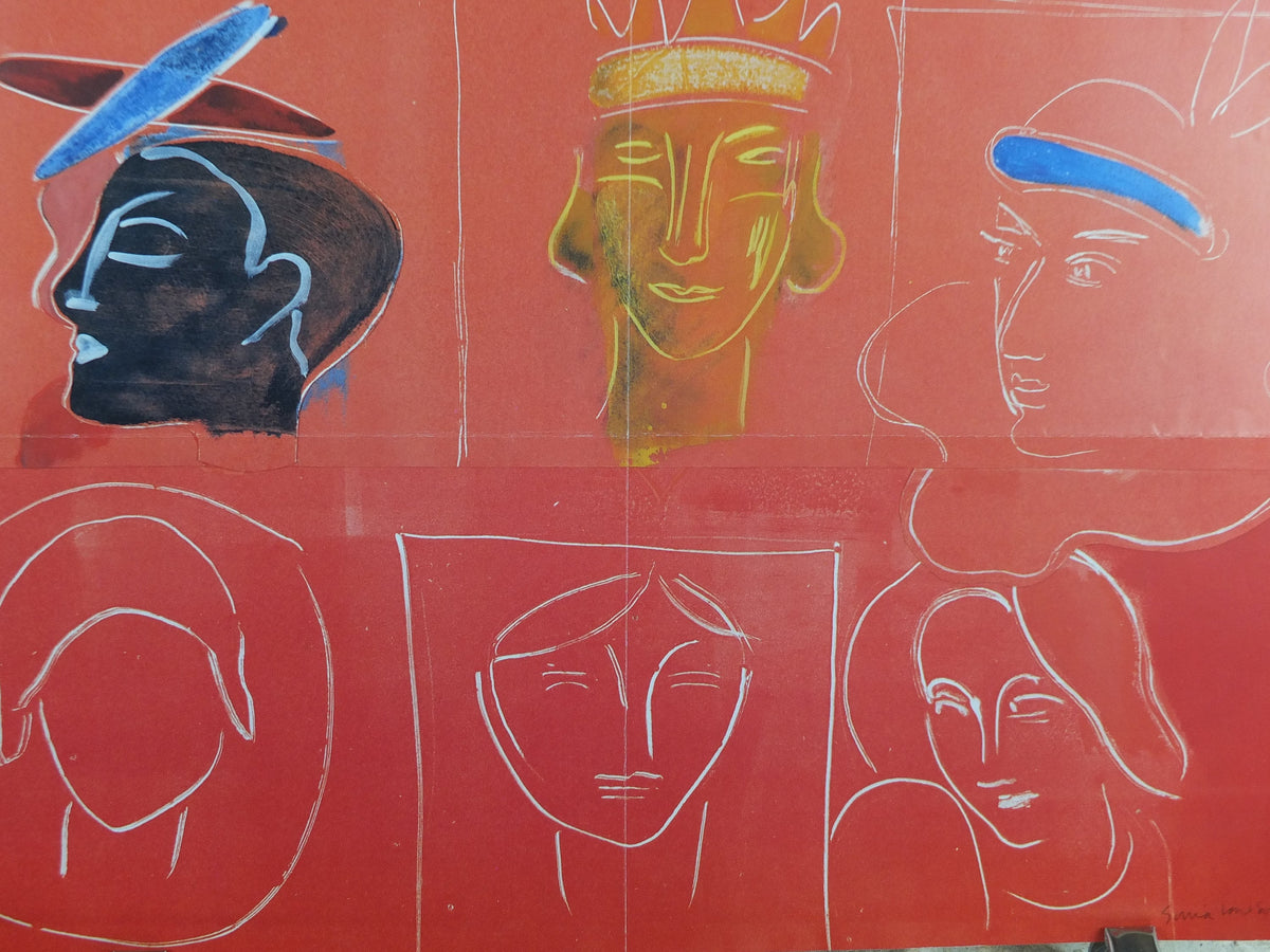 1993 Royal Academy of Arts Poster, Sonia Lawson, "Nice people and leaping Hare" 1993 abstract artist gallery exhibition, wall art decor