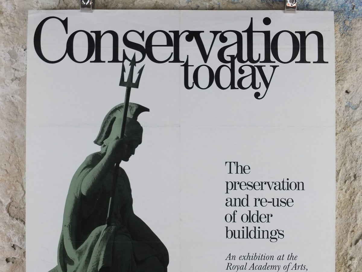 1989 Royal Academy of Arts Poster, Conservation Today, "The Preservation and reuse of Older Buildings" gallery exhibition, wall art decor