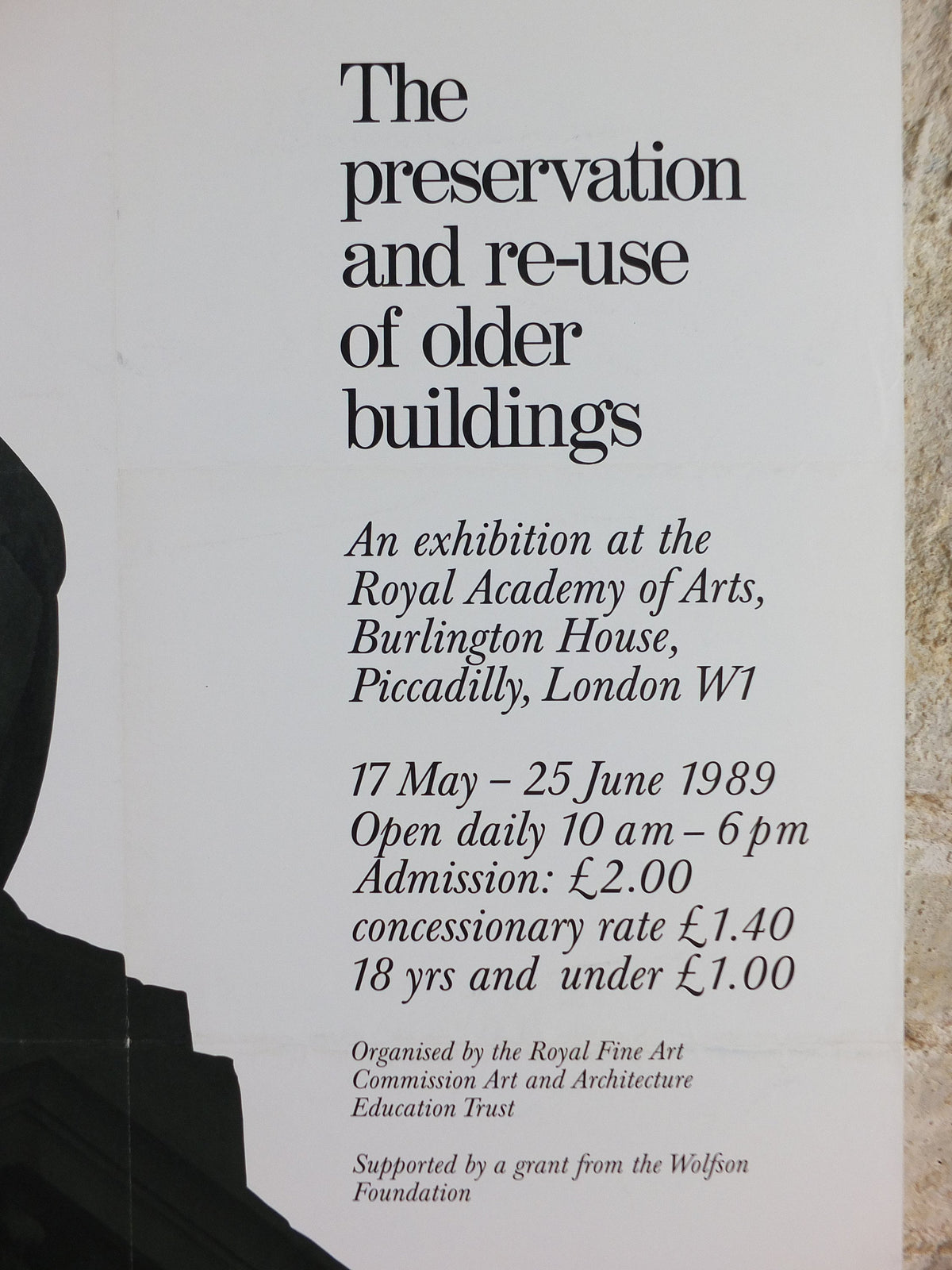 1989 Royal Academy of Arts Poster, Conservation Today, "The Preservation and reuse of Older Buildings" gallery exhibition, wall art decor