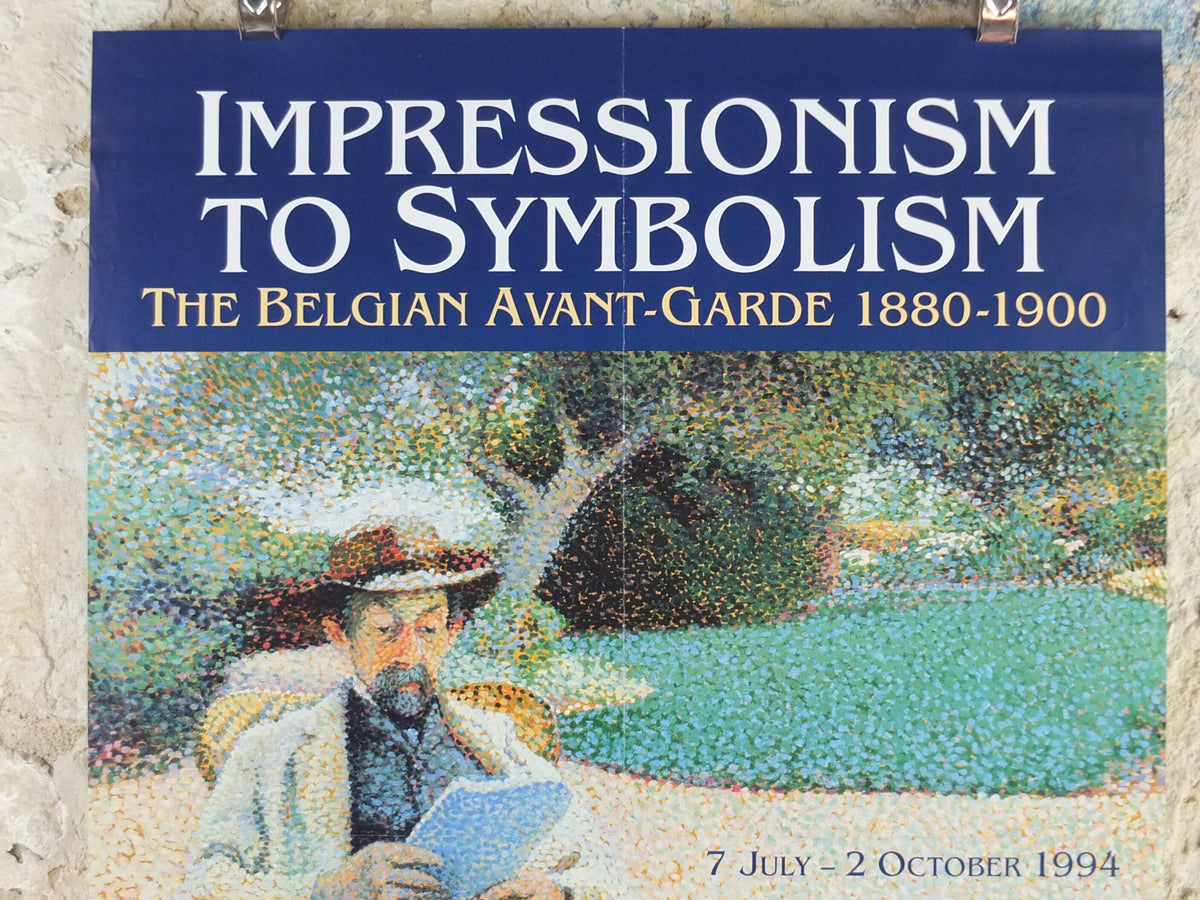 1994 Royal Academy of Arts Poster, Henry van de Velde, "Pere Biart reading in the garden" 1890 Impression gallery exhibition, wall art decor