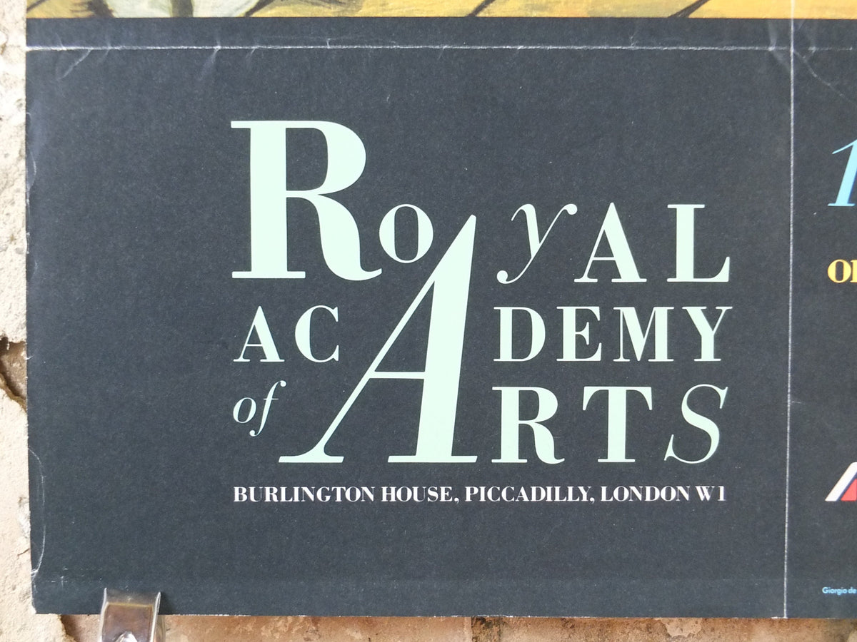 1989 Royal Academy of Arts Poster, Giorgio de Chirico, L’Esprit de Domination 1927, Surrealism, artist gallery exhibition wall art 1990s