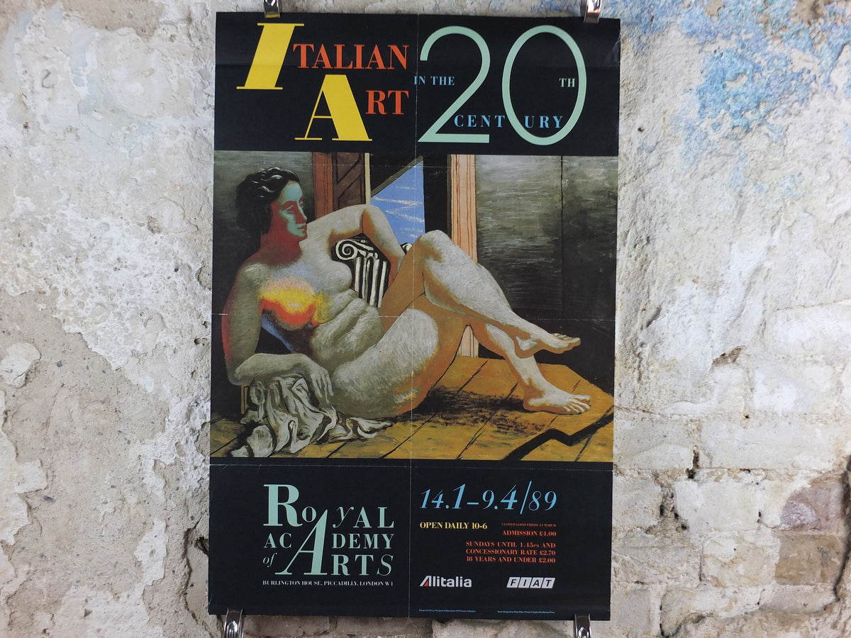 1989 Royal Academy of Arts Poster, Giorgio de Chirico, L’Esprit de Domination 1927, Surrealism, artist gallery exhibition wall art 1990s