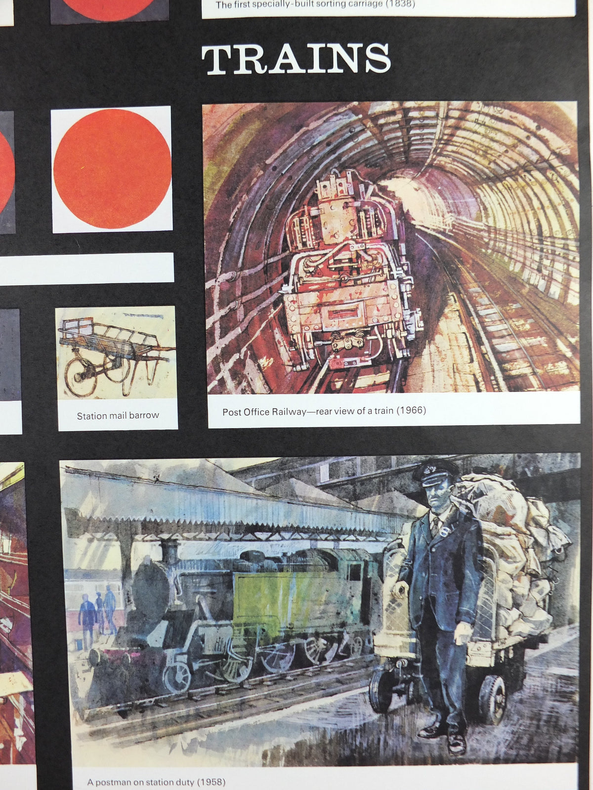 1966 History of Mail Transport Poster, Trains, GPO, General Post Office, by Michael Heslop, Royal Mail, SPWDC3, decor wall art