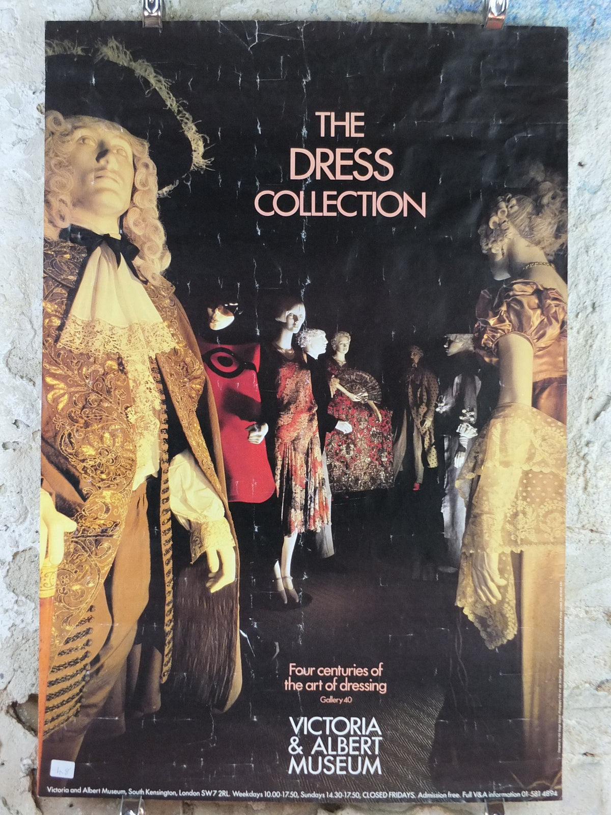 1980s V&A Museum Poster, Four centuries of the art of dressing,Victoria and Albert, gallery exhibition wall art decor
