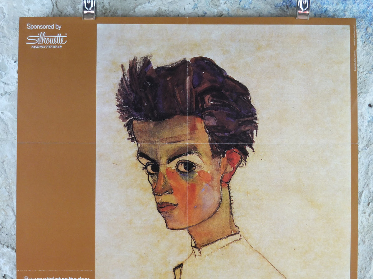 1990 Royal Academy of Arts Poster, Egon Schiele, "Self portrait" 1910 Expressionism gallery exhibition, wall art decor