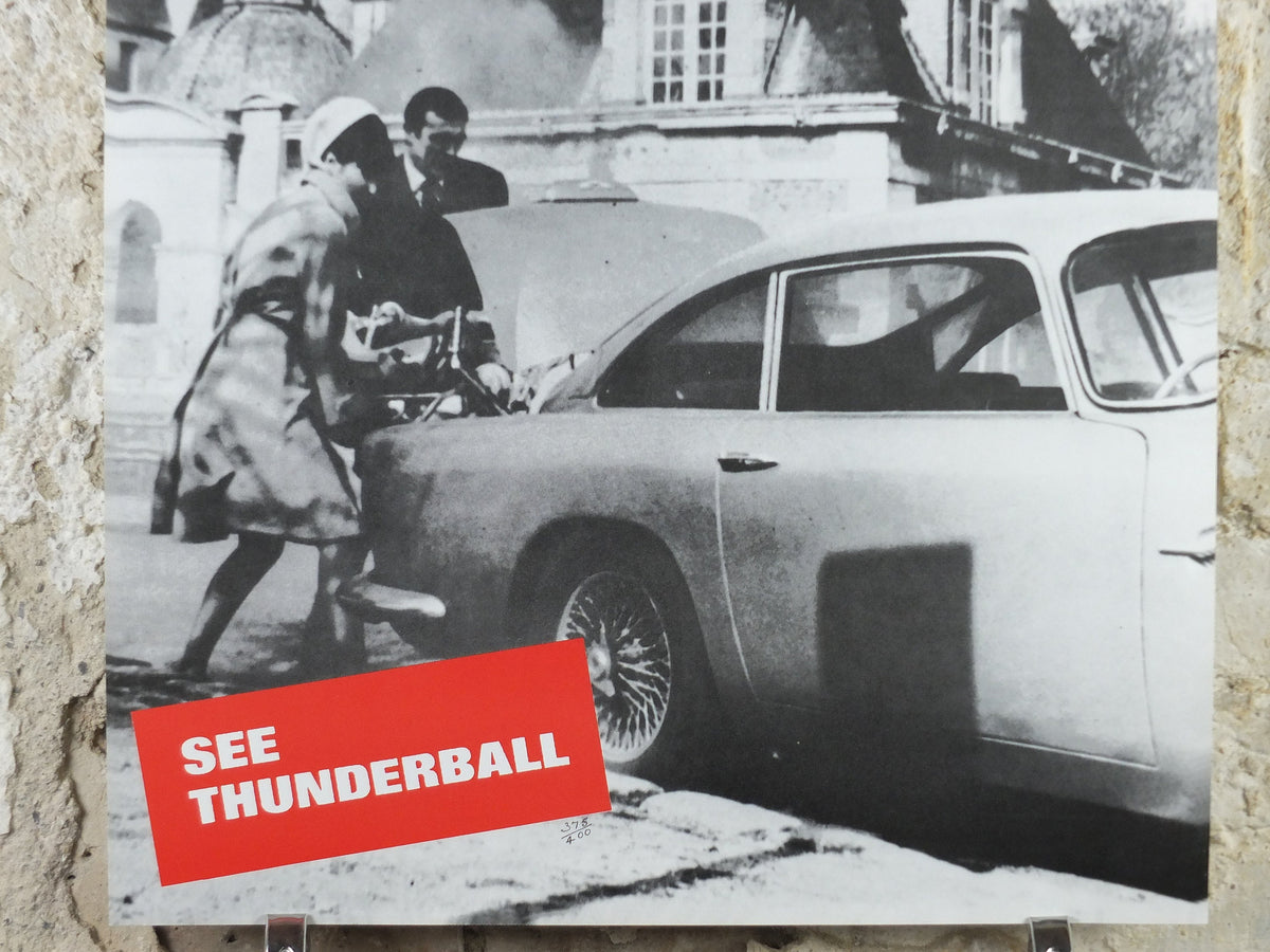 Limited Edition "Bond drives an Aston Martin" Poster, DB5 Thunderball, 234 of 400, 007 James Bond, Sean Connery, Ian Fleming, wall art decor