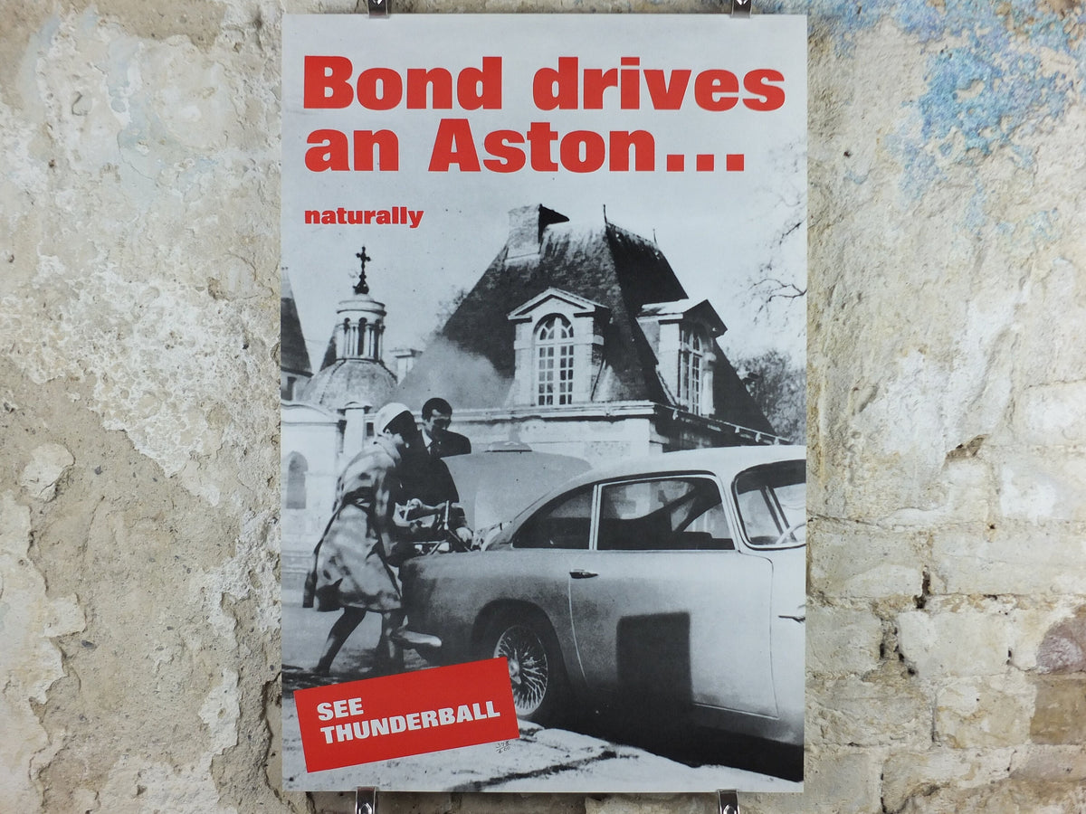 Limited Edition "Bond drives an Aston Martin" Poster, DB5 Thunderball, 234 of 400, 007 James Bond, Sean Connery, Ian Fleming, wall art decor