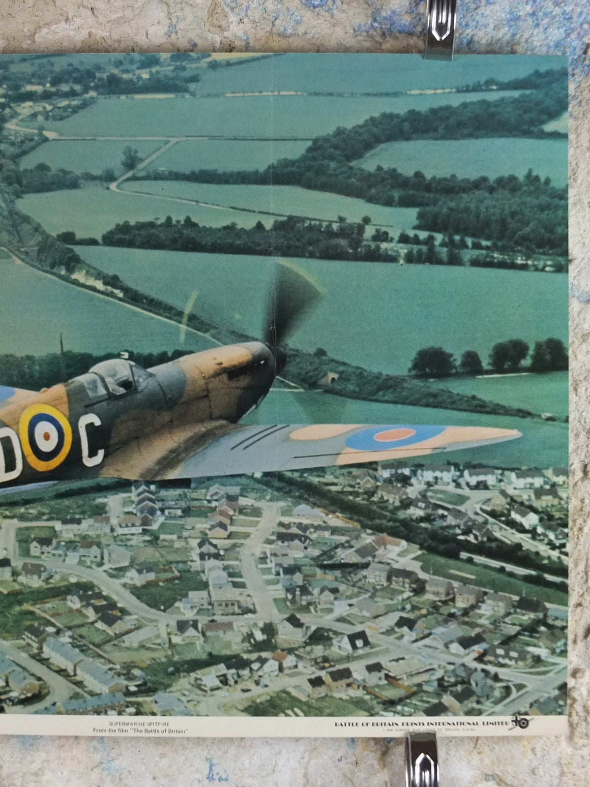 1969 Battle of Britain Poster, Supermarine Spitfire, WW2 fighters, Royal Air Force RAF, Spitfire Productions print, wall art decor