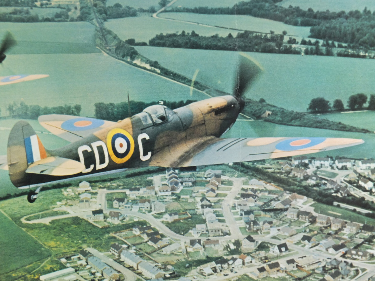 1969 Battle of Britain Poster, Supermarine Spitfire, WW2 fighters, Royal Air Force RAF, Spitfire Productions print, wall art decor
