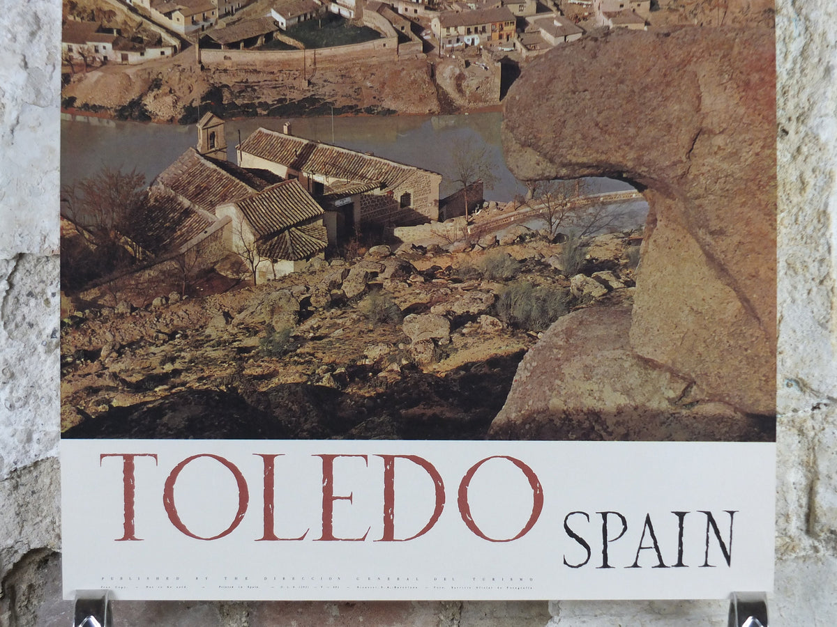 1960s Toledo Travel Poster, Capital of Visigoth Iberia, Vintage Spanish, Spain travel tourism, holiday vacation, wall art decor