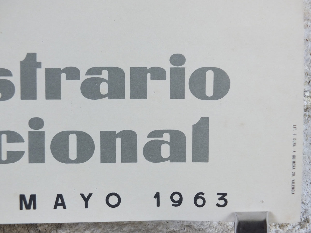 1963 Valencia Feria Muestrario Internacional Poster, Original Vintage Spanish, Valencia Trade Fair, Advertising print, wall art retro decor