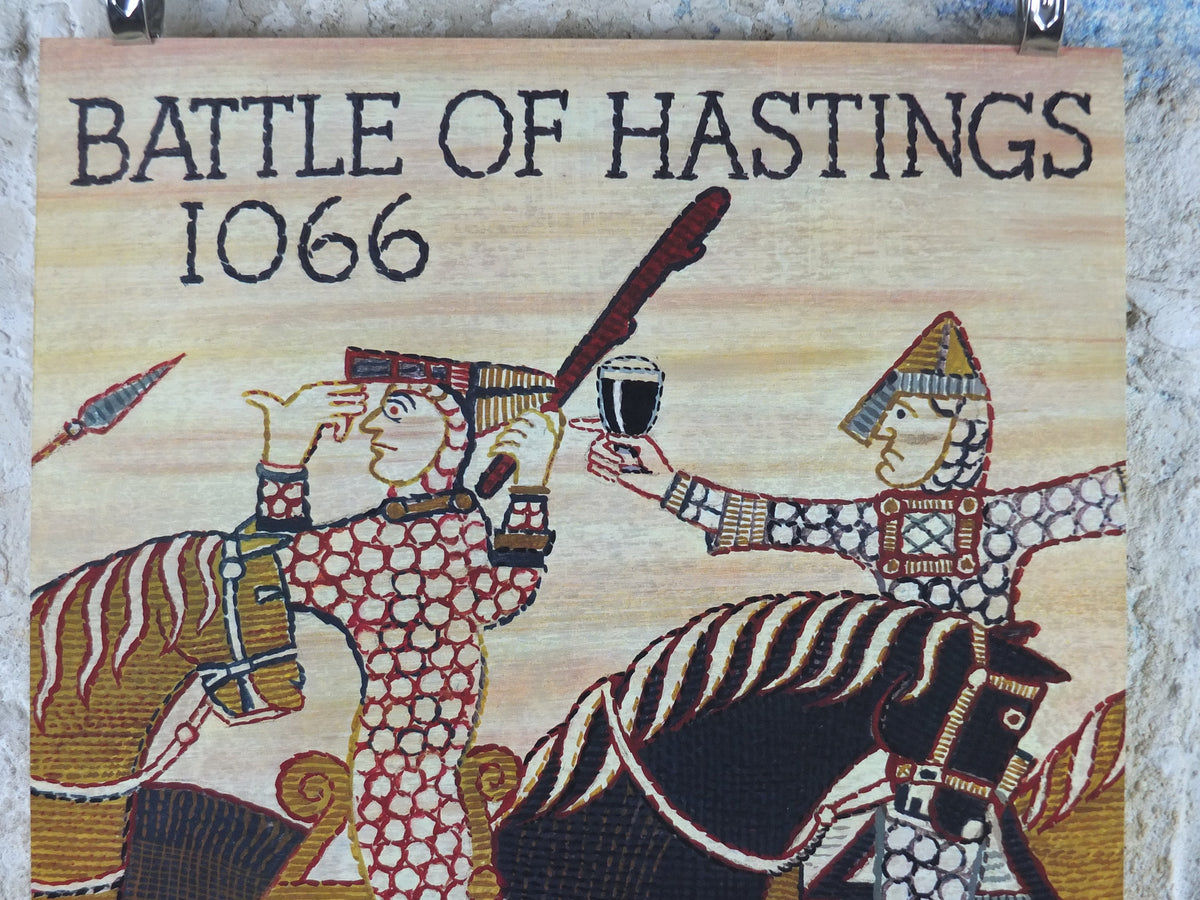 1066 Guinness Poster, 1966 Original, Bayeux Tapestry theme, Norman Invasion of Britain, Beer advertising campaign, retro wall art decor