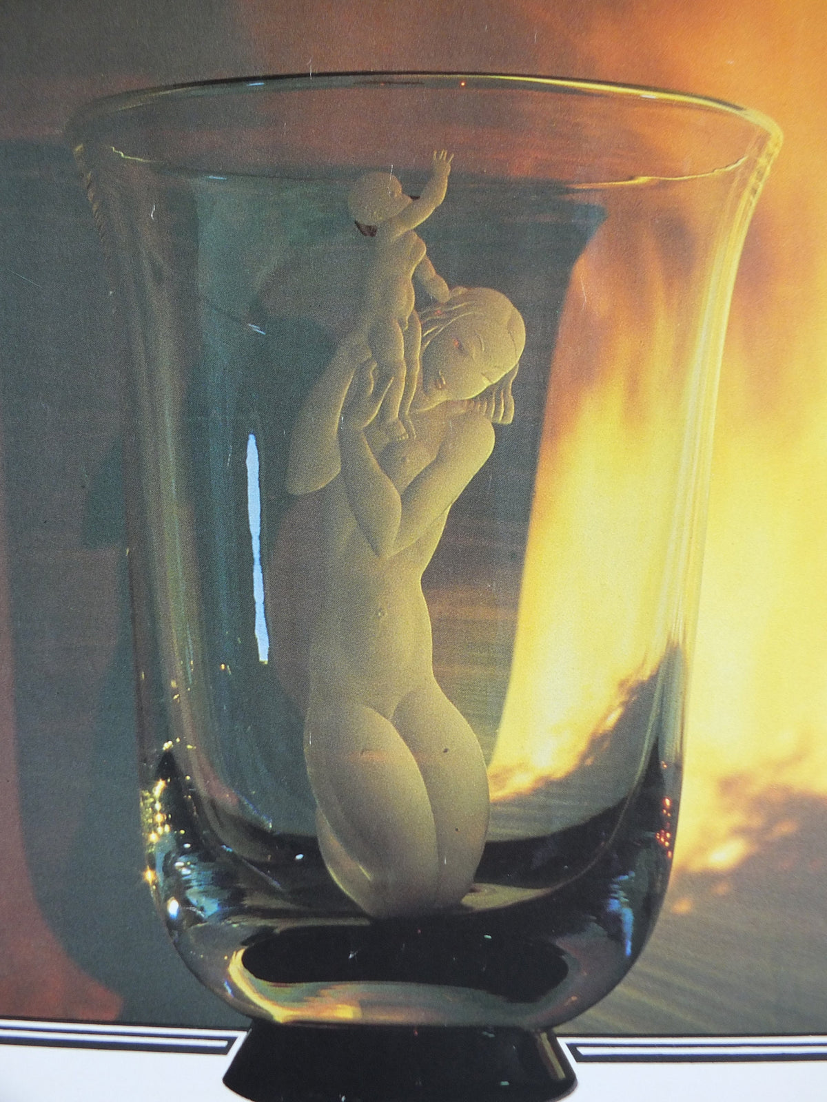 1986 The Turner Museum of Glass Poster, 20th Century Glass, Born of Fire and Earth, Usher Gallery Lincoln, Exhibition wall art decor