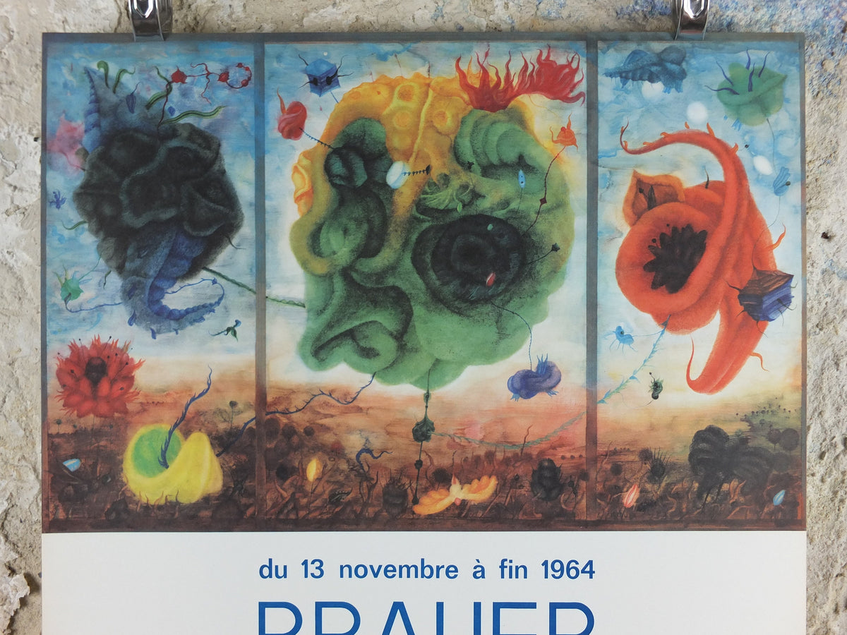 1964 Arik Brauer Poster, Watercolours, Aquarelles, Vienna School of Fantastic Realism, amazing condition, Austrian painter, wall art decor