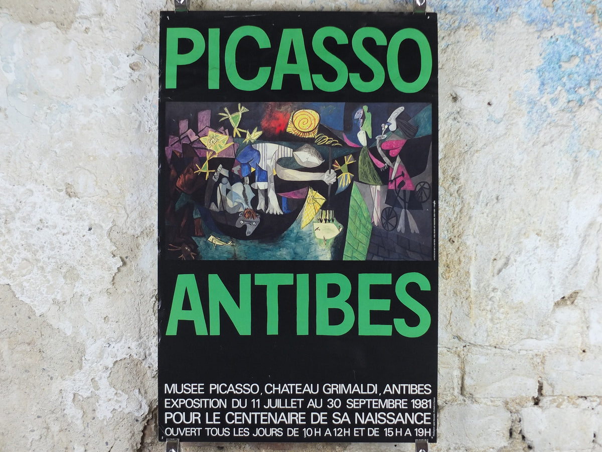 1981 Pablo Picasso Poster, Night fishing at the Antibes, MoMa Period Surrealism, Spanish painter, wall art decor