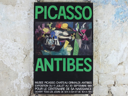 1981 Pablo Picasso Poster, Night fishing at the Antibes, MoMa Period Surrealism, Spanish painter, wall art decor