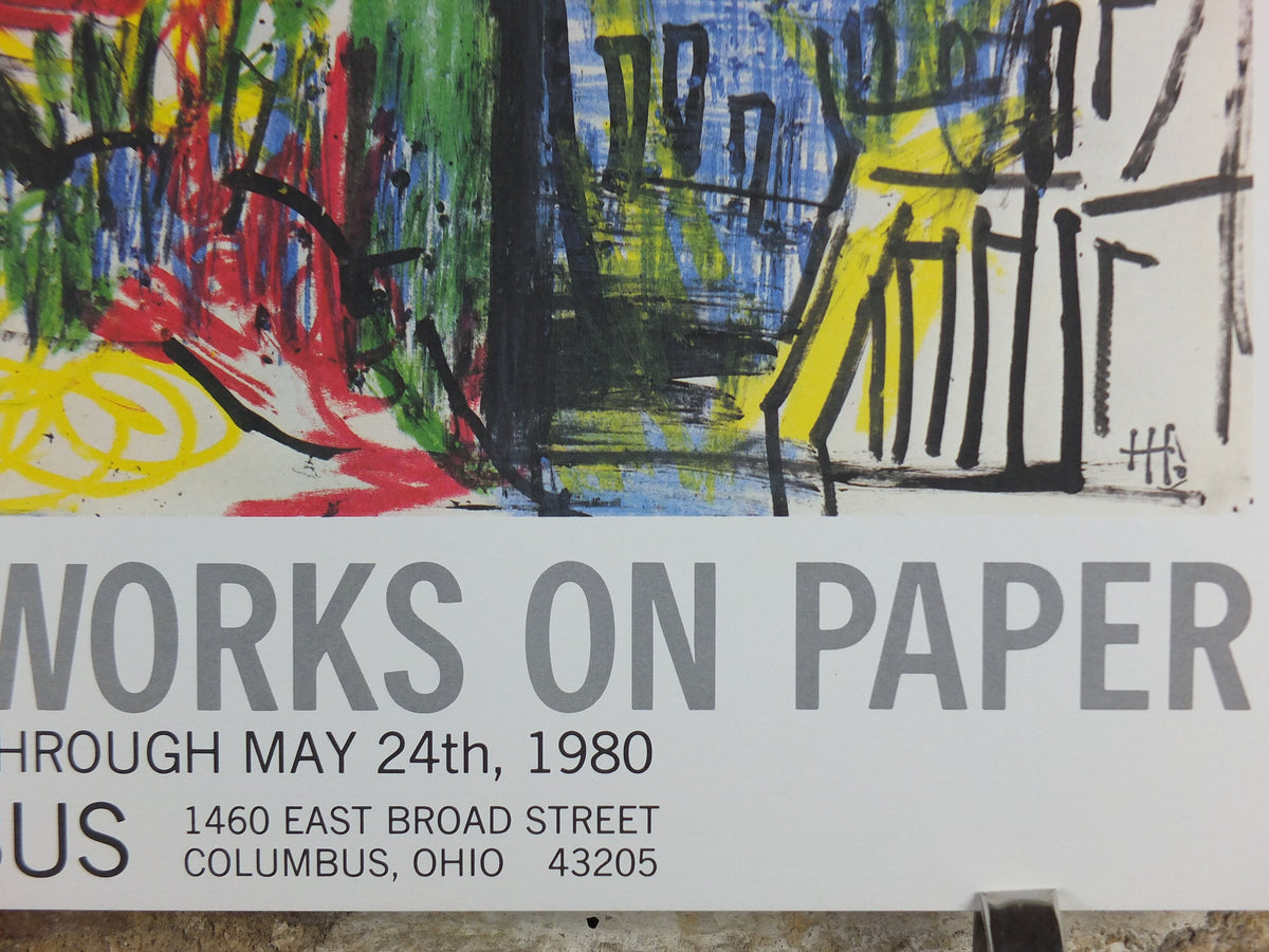 1980 Hans Hofmann Poster, Landscape in pastel crayon, Works on Paper, Pace Columbus Ohio, German American painter, wall art decor