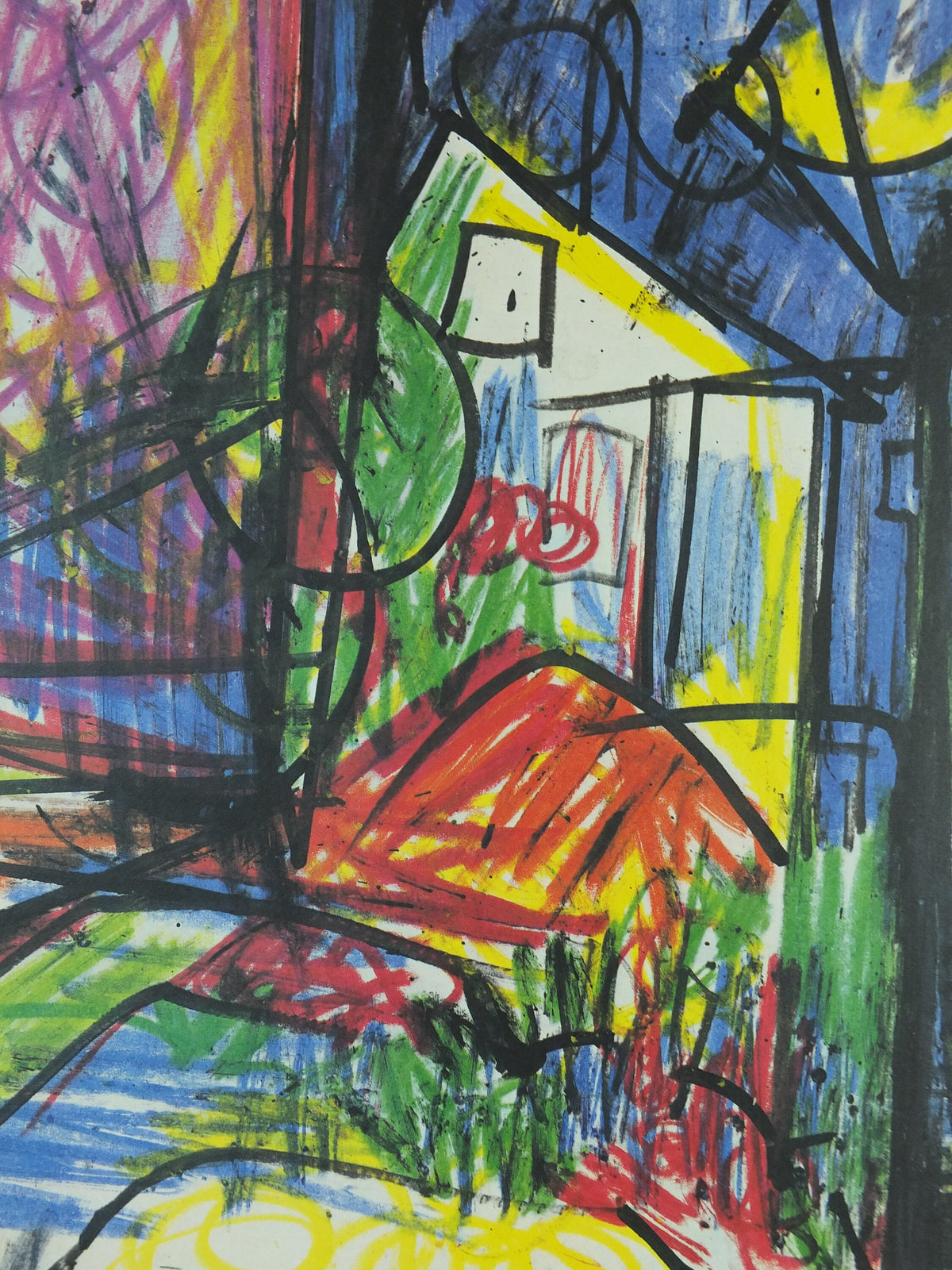 1980 Hans Hofmann Poster, Landscape in pastel crayon, Works on Paper, Pace Columbus Ohio, German American painter, wall art decor