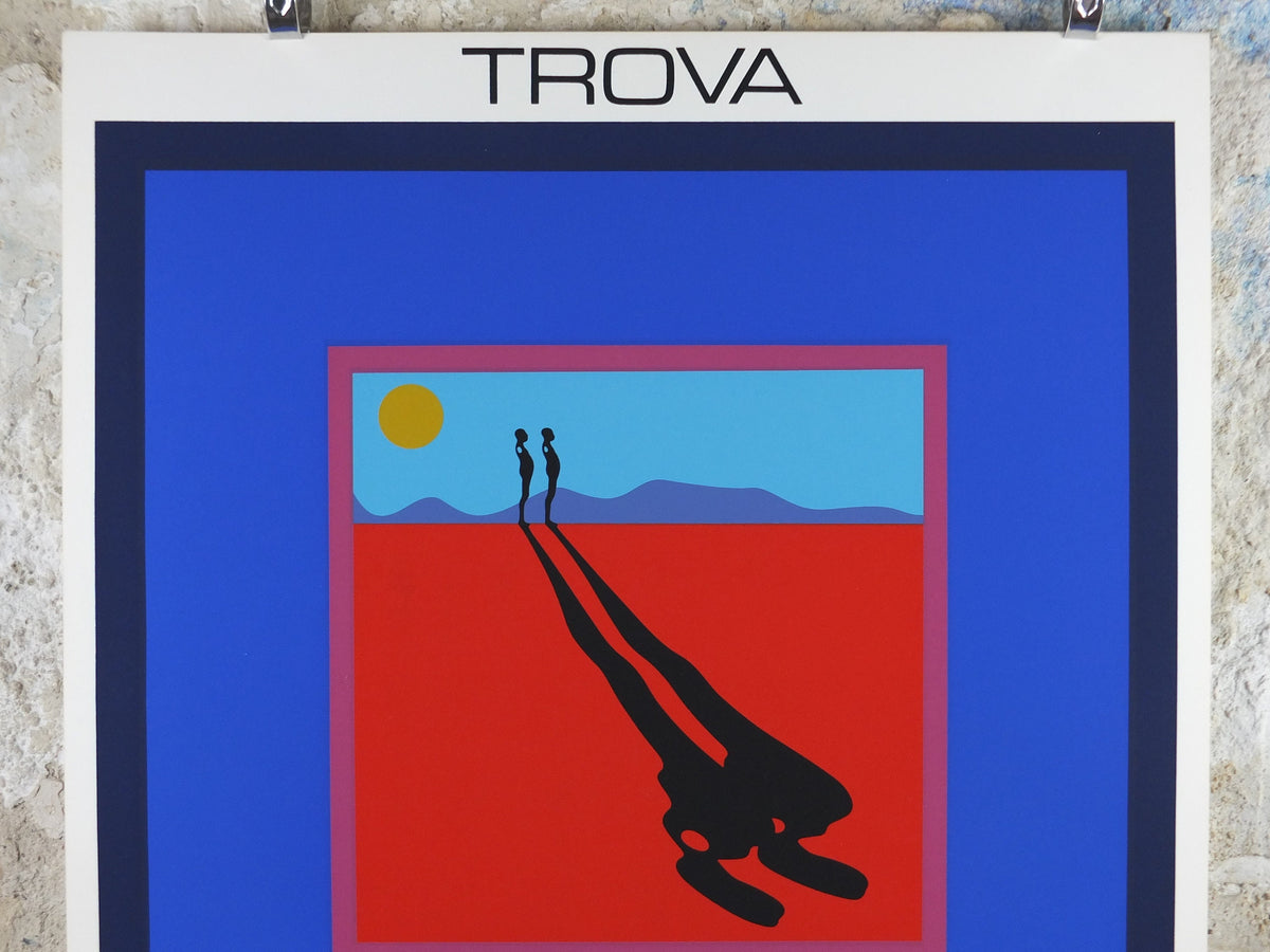 1972 Ernest Trova Poster, Falling Man in bright bold color, Pace Columbus Ohio, amazing condition, American sculpture painter wall art decor