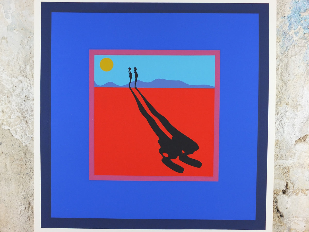 1972 Ernest Trova Poster, Falling Man in bright bold color, Pace Columbus Ohio, amazing condition, American sculpture painter wall art decor