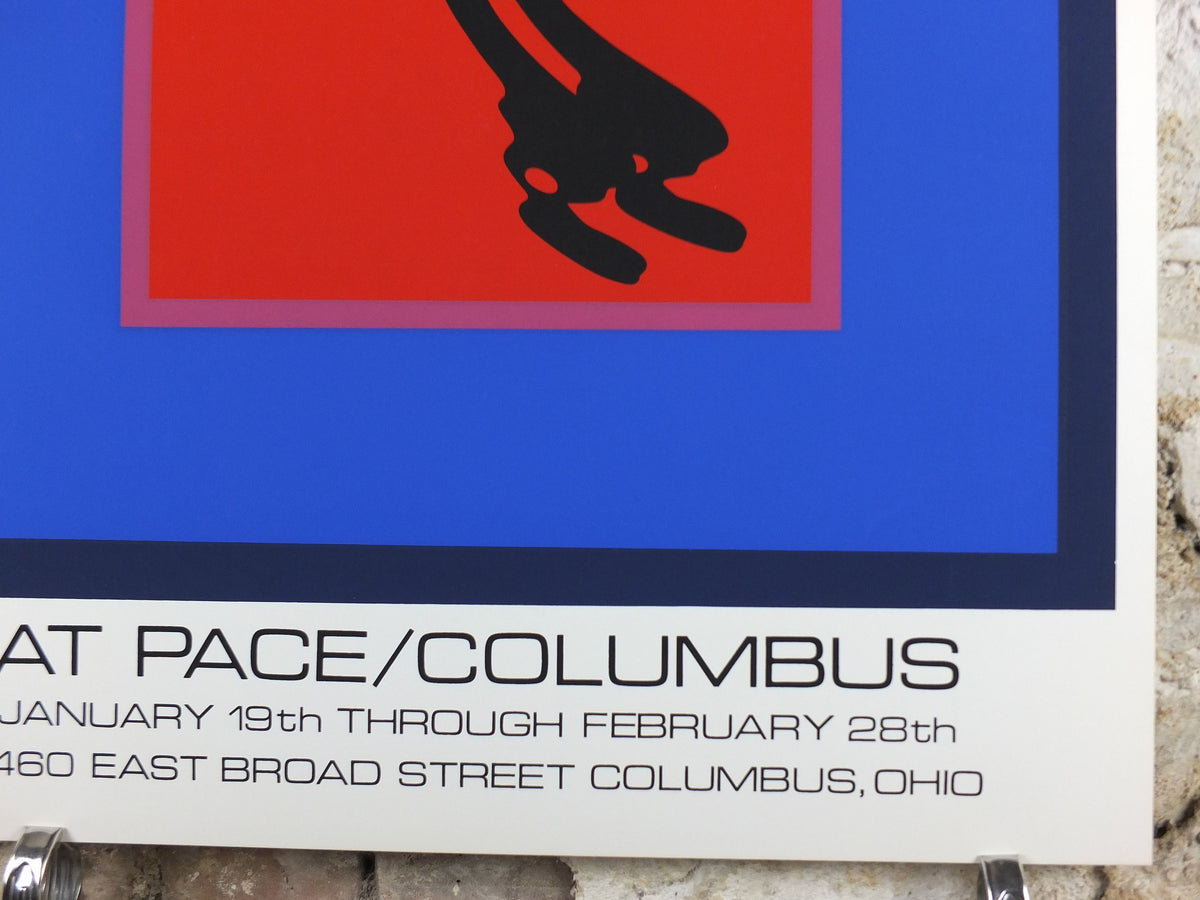 1972 Ernest Trova Poster, Falling Man in bright bold color, Pace Columbus Ohio, amazing condition, American sculpture painter wall art decor