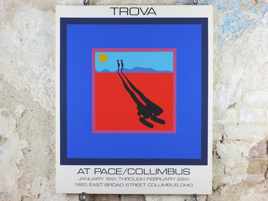 1972 Ernest Trova Poster, Falling Man in bright bold color, Pace Columbus Ohio, amazing condition, American sculpture painter wall art decor