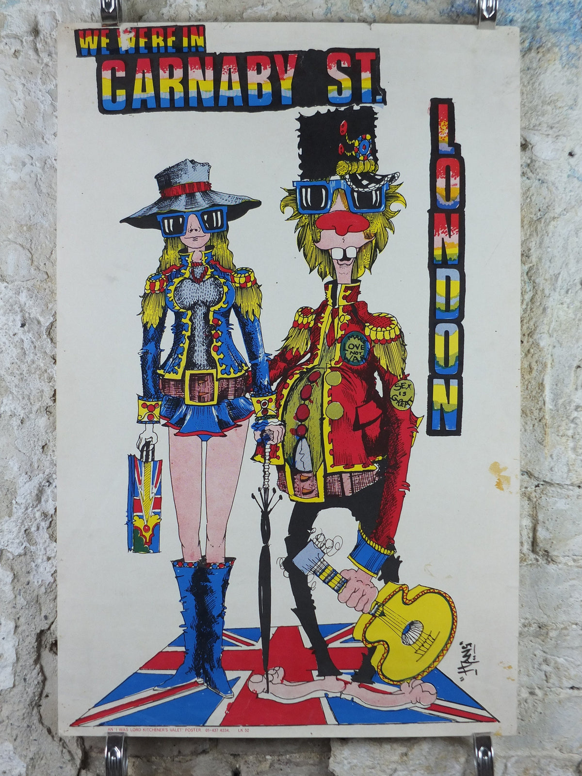 1967 Carnaby Street Poster, I was Lord Kitchener's Valet, by Hans, psychedelic swinging sixties, fashion Advertising, wall art decor