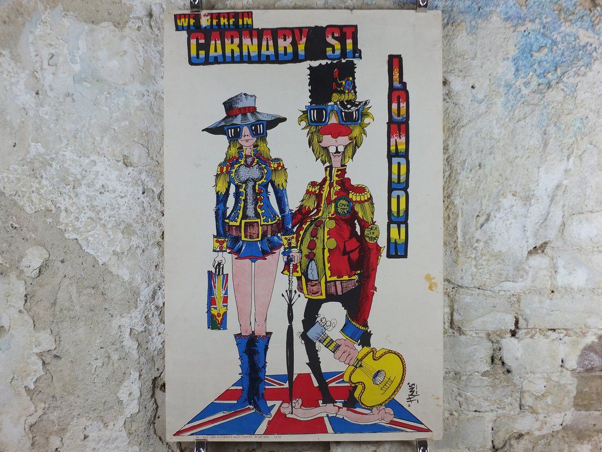 1967 Carnaby Street Poster, I was Lord Kitchener's Valet, by Hans, psychedelic swinging sixties, fashion Advertising, wall art decor