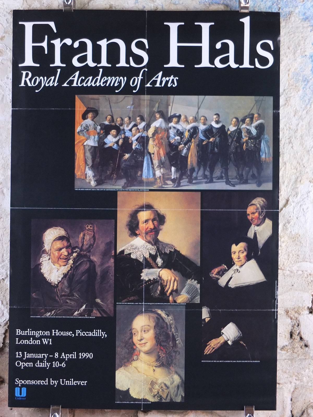 1990 Royal Academy of Arts Poster, Frans Hals the Elder, The Meagre Company, old masters art, gallery exhibition, wall art decor