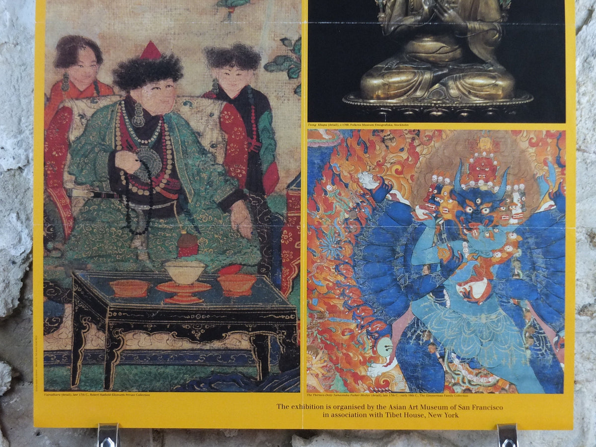 1992 Royal Academy of Arts Poster, The Sacred Art of Tibet, Wisdom and Compassion, Tsong Khapa, gallery exhibition, wall art decor