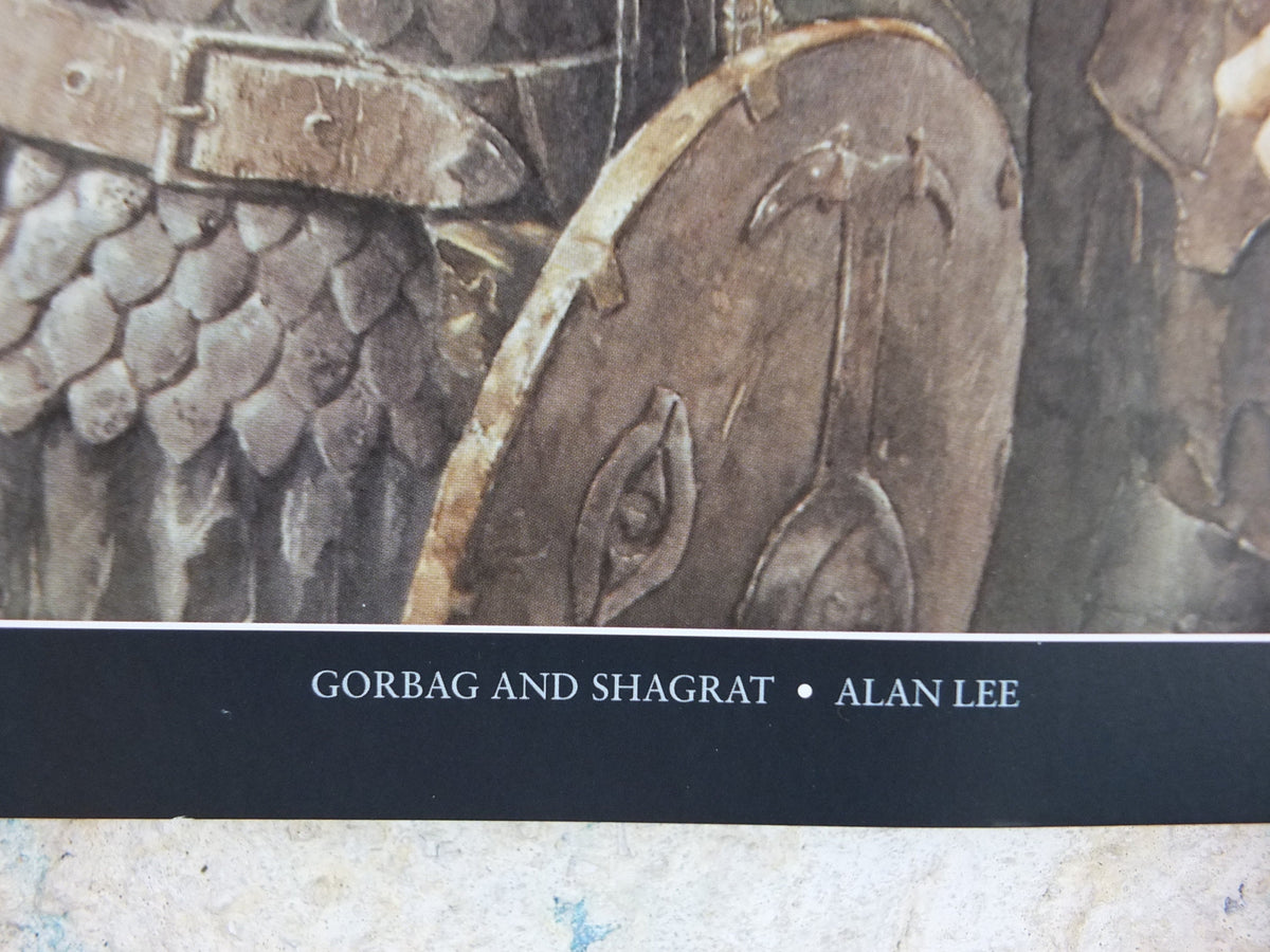 Signed Tolkien Goblins and Orcs Poster, signed by Alan Lee, Lord of the Rings, Gorbag and Shagrat, illustration print wall art decor 1999
