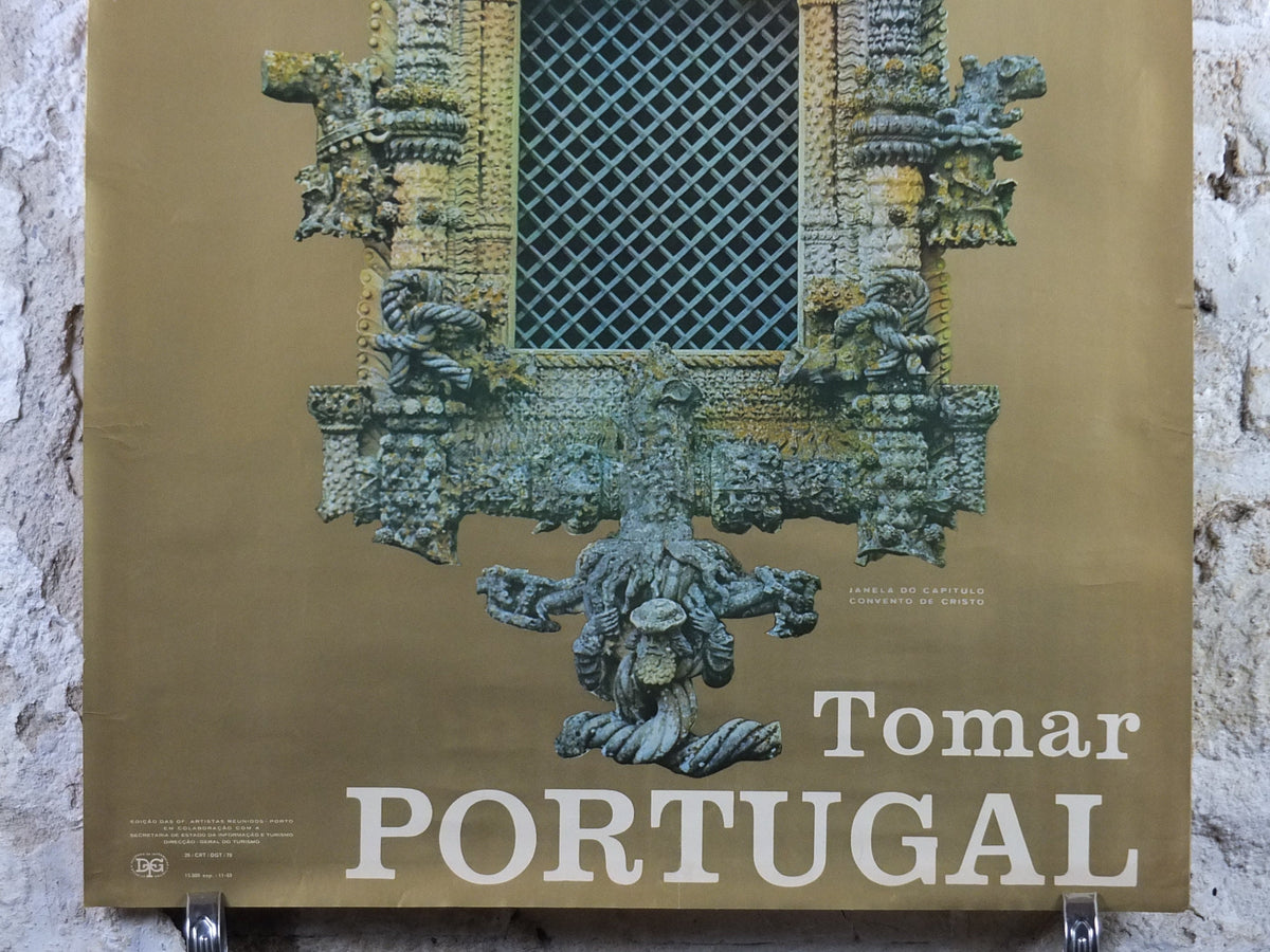 1965 Tomar Portugal Travel Poster, Home of the Knights Templar, The Convent of Christ, travel tourism, holiday vacation, wall art decor