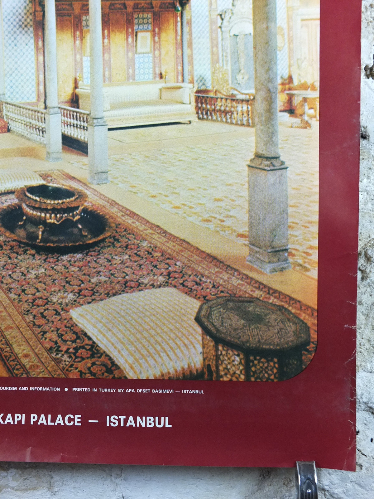 1960s Istanbul Turkey Travel Poster, Harem at Topkapi Palace, Original Turkish, travel tourism, holiday vacation, wall art decor