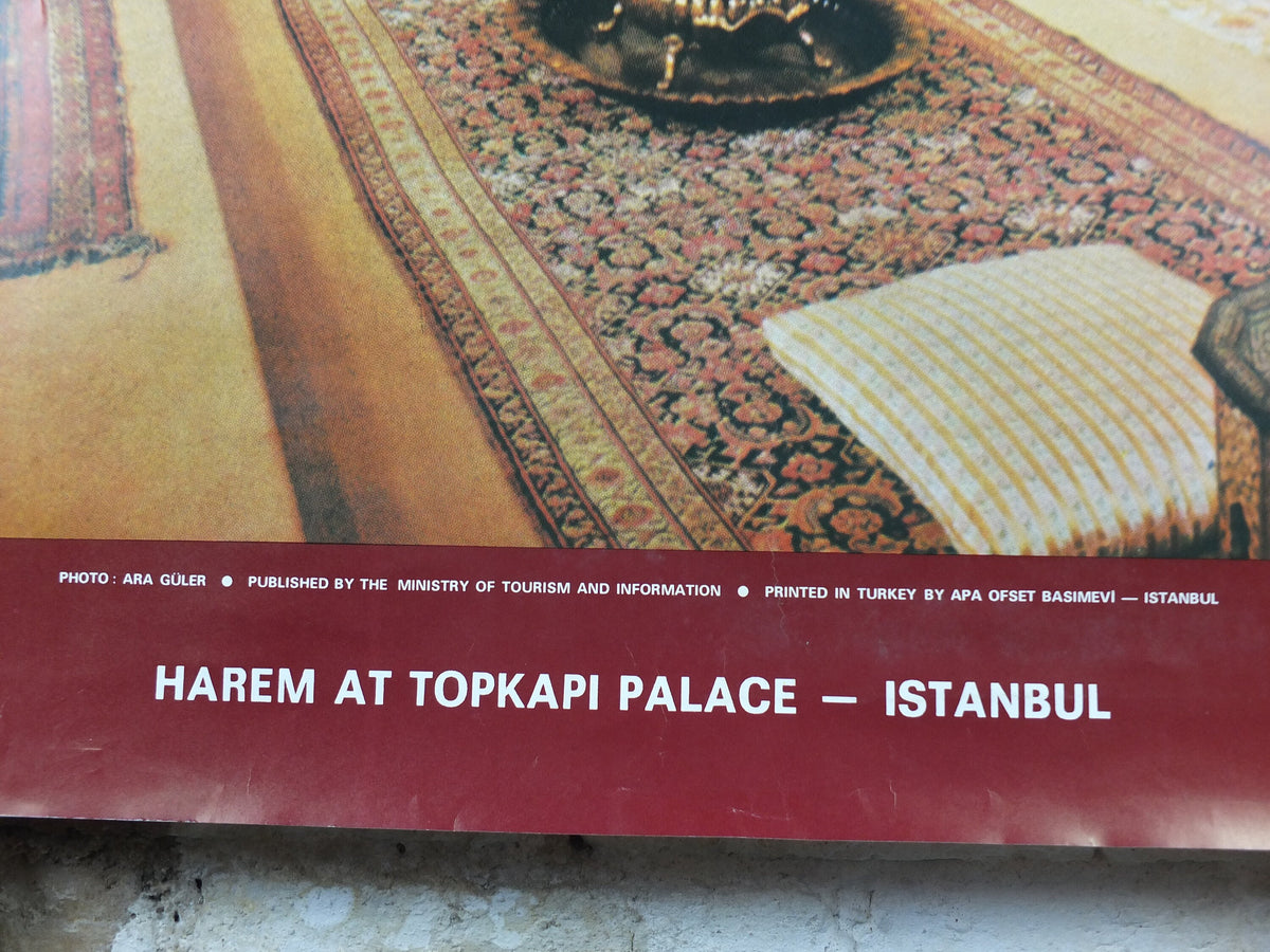 1960s Istanbul Turkey Travel Poster, Harem at Topkapi Palace, Original Turkish, travel tourism, holiday vacation, wall art decor