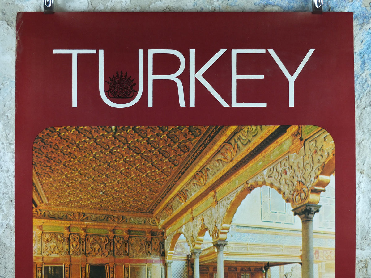 1960s Istanbul Turkey Travel Poster, Harem at Topkapi Palace, Original Turkish, travel tourism, holiday vacation, wall art decor