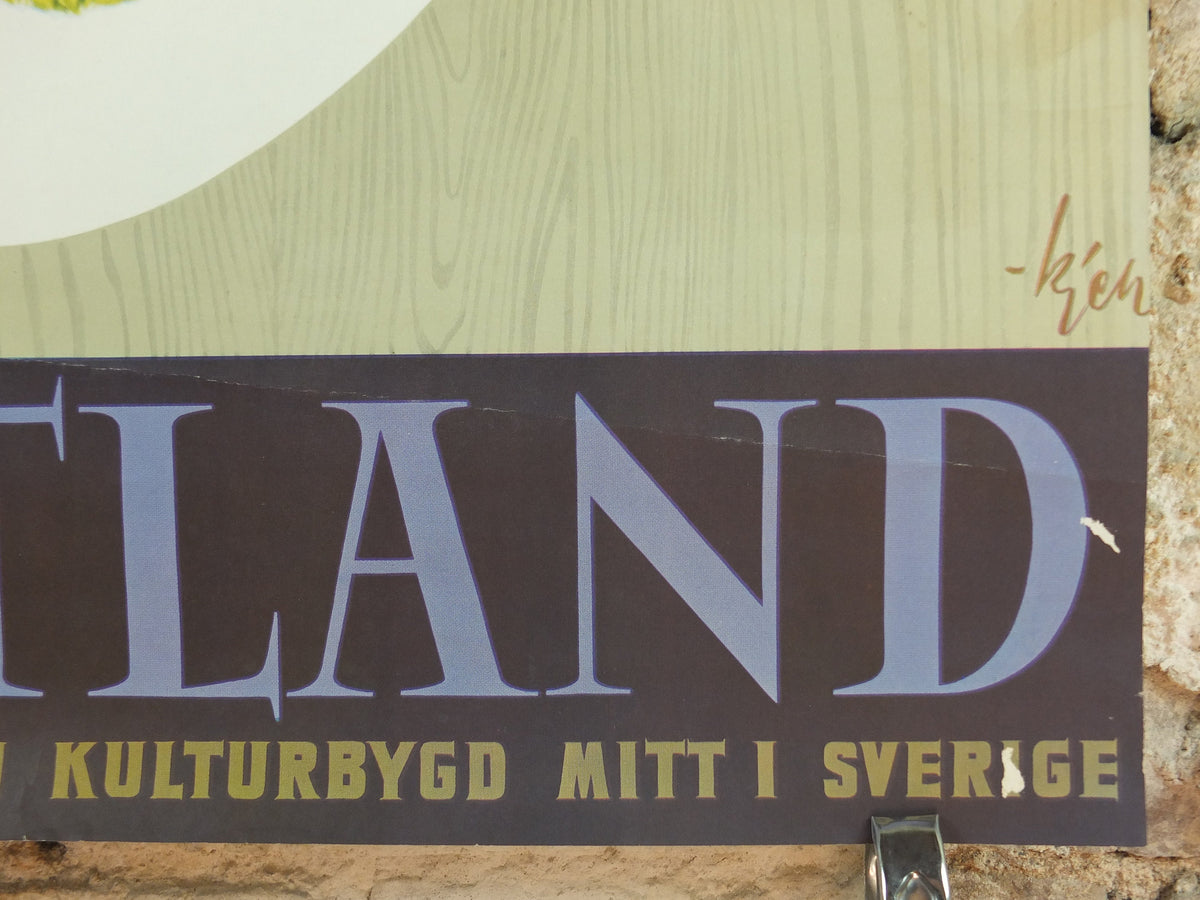 1955 Swedish Jamtland Travel Poster, the souvenir Jamtalgen wooden Moose, Jämtälgen, Sweden Jämtland tourism vacation wall art decor