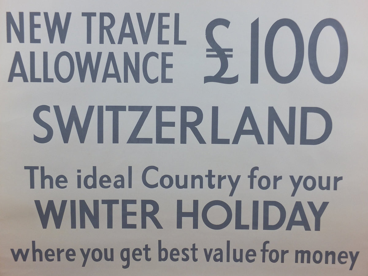 1950s Swiss Ski Travel Poster, Switzerland, Swiss National Tourist Office, Winter Holiday, travel tourism skiing vacation, wall art decor