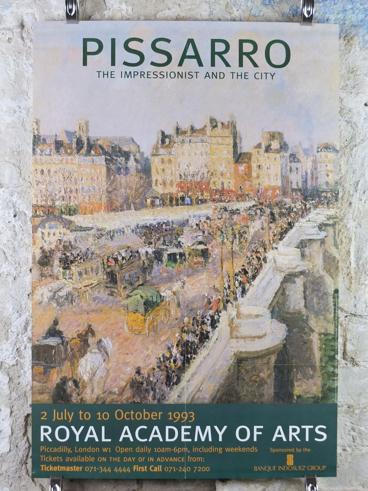 1993 Royal Academy of Arts Poster, Camille Pissarro, "The Afternoon Sun" 1901 Impressionist artist gallery exhibition, wall art decor