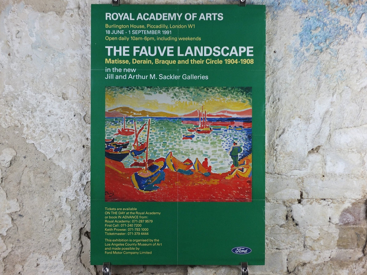1991 Royal Academy of Arts Poster, Andre Derain, "Boats in the Port of Collioure" 1905 Fauvism artist gallery exhibition, wall art decor