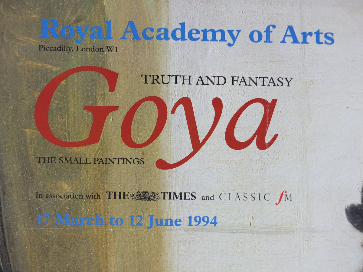 1994 Royal Academy of Arts Poster, Francisco Goya, "Self Portrait in the Studio" 1794 Romanticist artist gallery exhibition, wall art decor