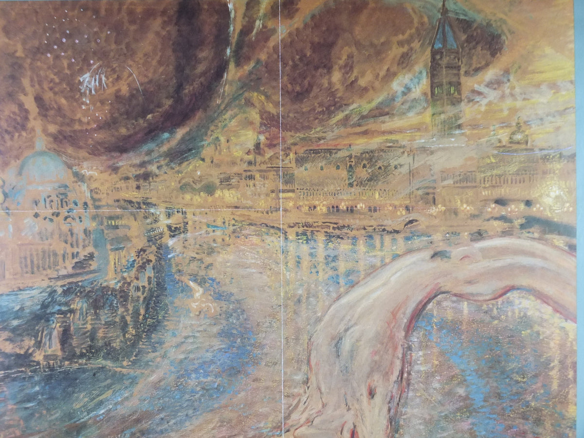 1988 Royal Academy of Arts Poster, Jeffery Camp, "Rocket over Venice" 1986 Impressionist artist gallery exhibition, wall art decor