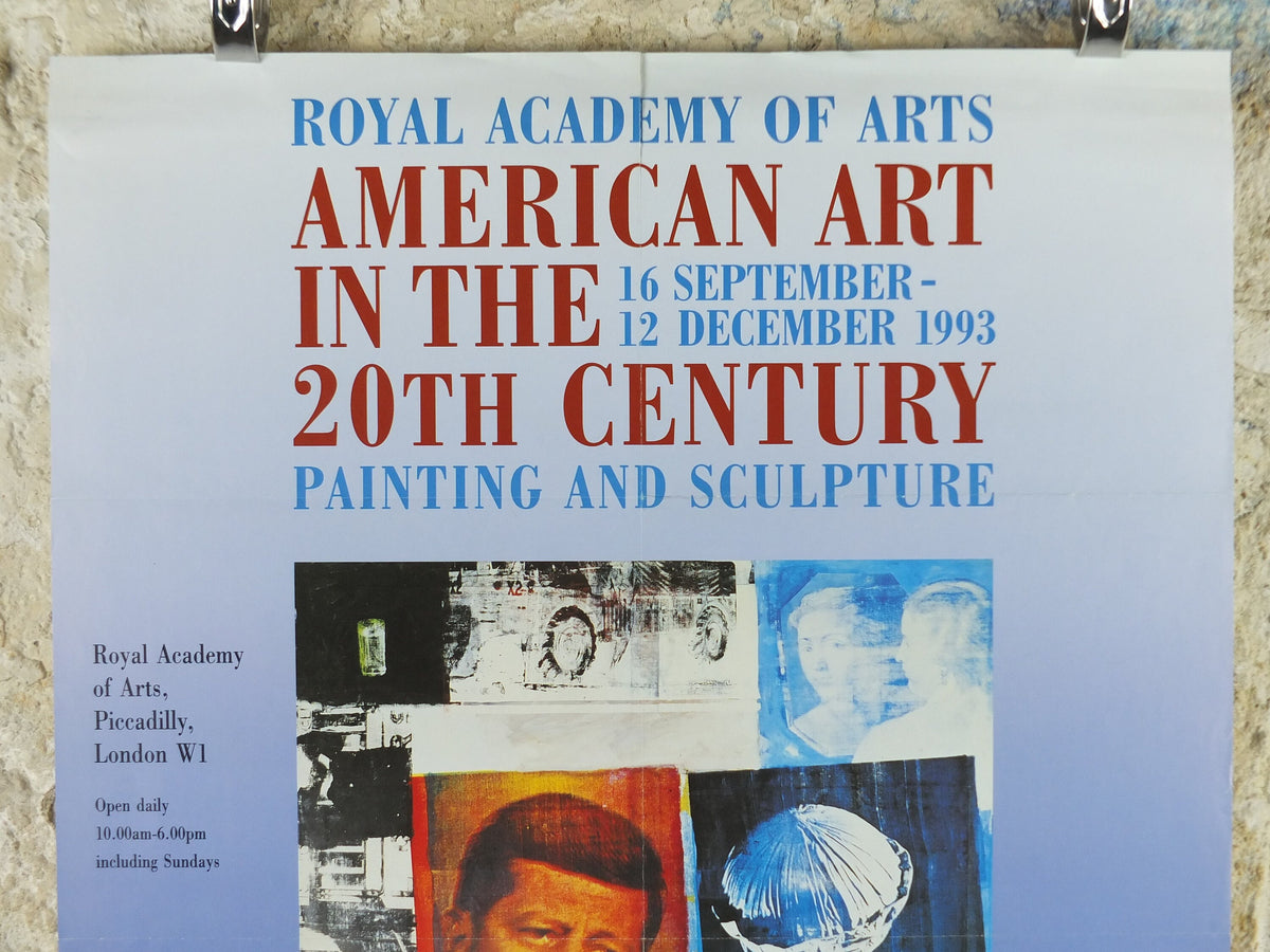 1993 Royal Academy of Arts Poster, American Art in the 20th Century, Kennedy, JFK, artists gallery exhibition, wall art decor